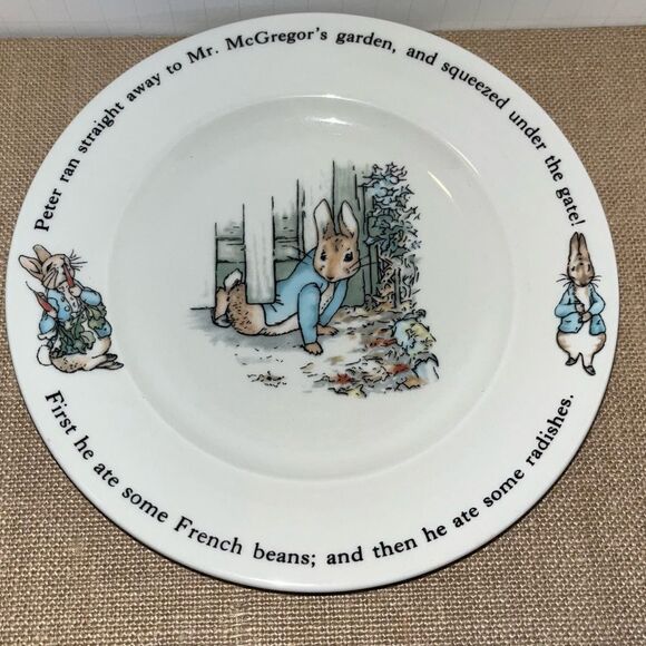 Lot of (2) PETER RABBIT WEDGWOOD Mr McGregor's Garden + sick in bed w/ mother - Picture 1 of 7